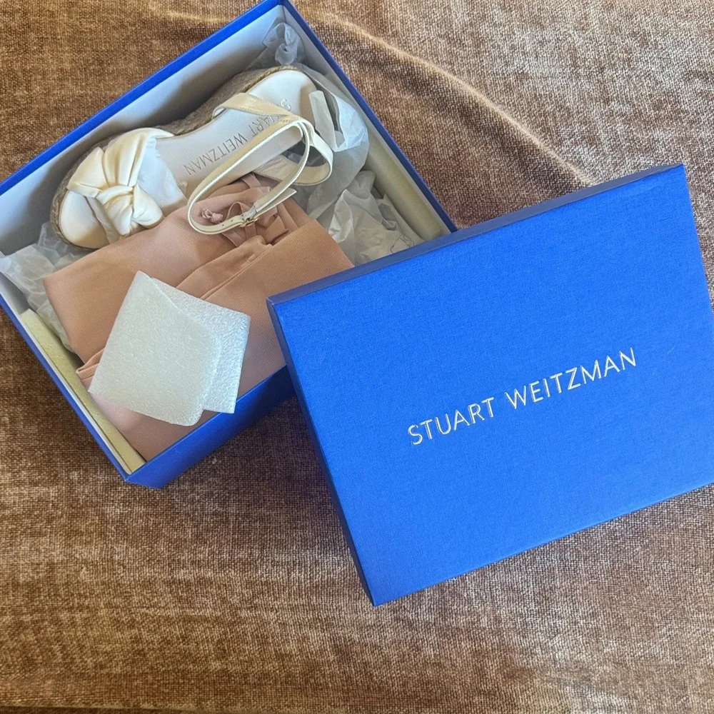 Stuart Weitzman Natural Wedge Sandals - Picture 2 of 6